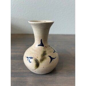 Hand Painted Art Pottery Vase Signed Bruton 4" Great Condition